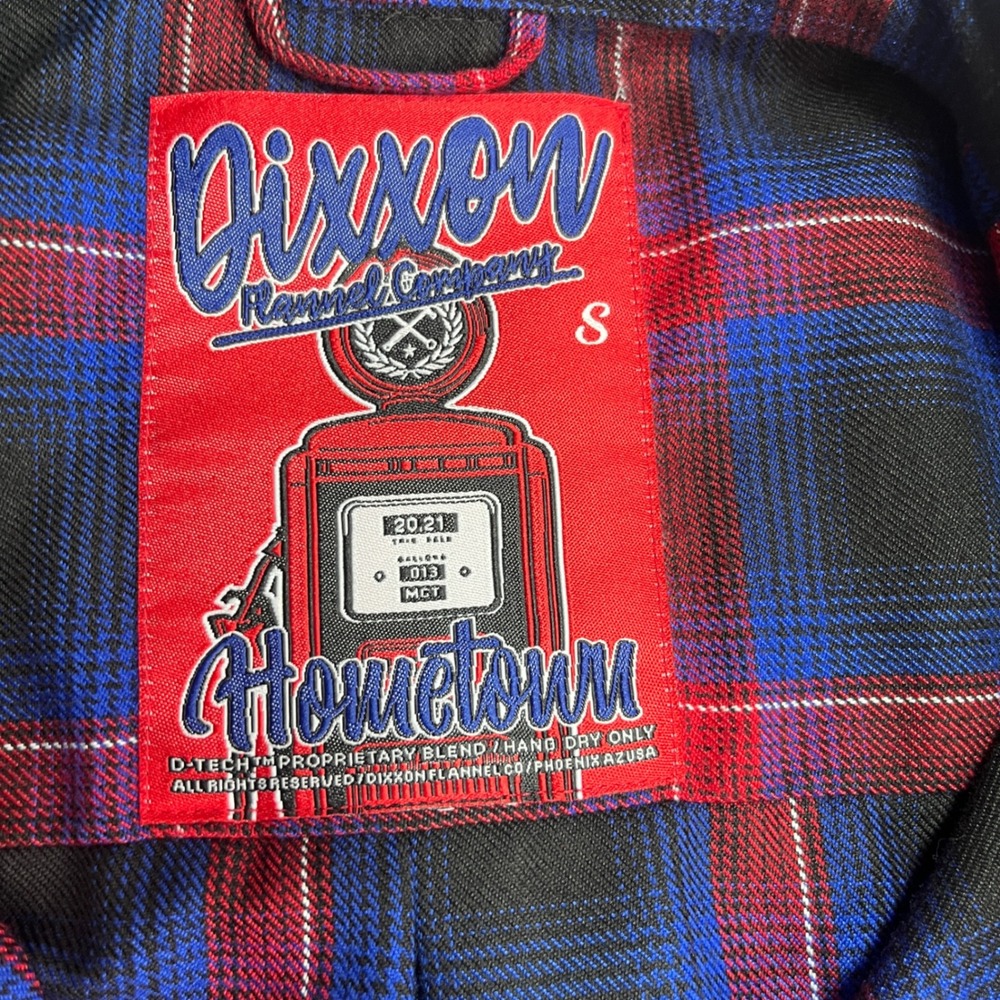 Dixxon Flannel Hometown Long Sleeve Shirt Mens S Red Blue Black Plaid Button Dwn - Picture 3 of 8